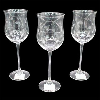3pc Lenox Assorted Graphics Crystal Wine Glasses, Tulip