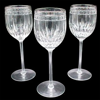 3pc Lenox Wine Glasses, Vintage Jewel Platinum Goblet