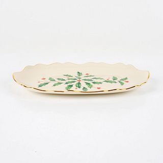 Lenox Porcelain Appetizer Serving Tray, Holly and Berries