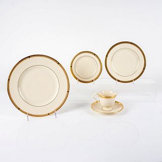 5pc Lenox Porcelain Tableware Set, Golden Weave