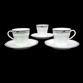 3 Studio Nova Cup and Saucer Sets, Synthesis Y0031