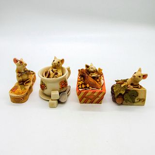 4pc Harmony Kingdom Trinket Boxes, Mice