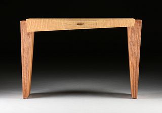 A CONTEMPORARY MIXED WOOD CONSOLE TABLE, AMERICAN, 2007,