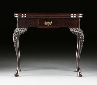 A QUEEN ANNE MAHOGANY GAMES TABLE, POSSIBLY AMERICAN/IRISH, 18TH/19TH CENTURY,