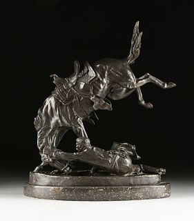 after FREDERIC REMINGTON (American 1861-1909) A SCULPTURE, "Wicked Pony," 20TH CENTURY,