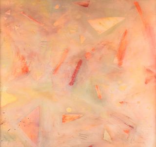 MARY HUNTER (American/Texas 20th/21st Century) A PAINTING, "Triangles and Polygons in Space,"