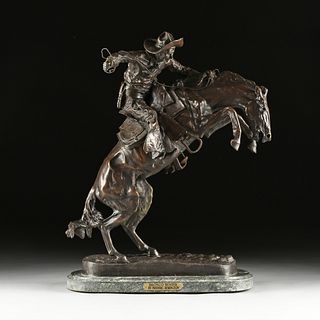 after FREDERIC REMINGTON (American 1861-1909) A SCULPTURE, "Bronco Buster," 20TH CENTURY,