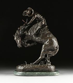after FREDERIC REMINGTON (American 1861-1909) A SCULPTURE, "The Rattlesnake," 20TH CENTURY,