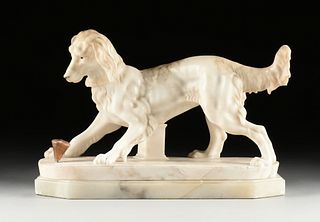 style of PIERRE JULES MÊNE (French 1810-1879) A SCULPTURE, "Setter Dog Plays with Toy Top," PROBABLY ITALIAN, CIRCA 1900,