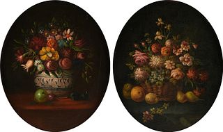 circle of ANNE VALLAYER-COSTER (French 1744-1818) A PAIR OF NATURE MORTE PAINTINGS, LATE 18TH/EARLY 19TH CENTURY,