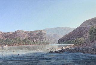 HENRY COE (American b. 1946) A PAINTING, "Morning on the Rio Grande," 1994, 