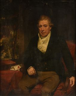 GEORGE CLINT R.A. (English 1770-1854) A PAINTING, "John Legh, Esq. of Norbury Booths," 1825,