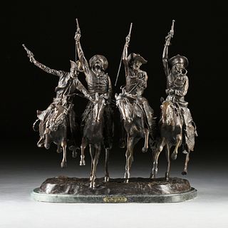 after FREDERIC REMINGTON (American 1861-1909) A SCULPTURE, "Coming Through the Rye," 20TH CENTURY,