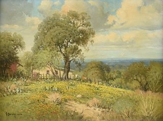 G. "GERALD HARVEY JONES" HARVEY (American/Texas 1933-2017) A PAINTING, "Country Place,"