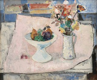 FRANÇOIS GALL (Hungarian/French 1912-1987) A PAINTING, "La Table Rose," MID 20TH CENTURY,