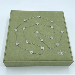 Van Cleef &  Arpels Alhambra 16 Motif Diamond Necklace