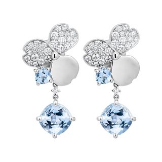 Tiffany & Co Paper Flowers Aquamarine Single Drop Earrings
