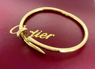 Cartier 18K Yellow Gold Juste Un Clou Nail Bracelet Size 17