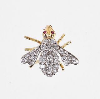 18K Diamond Herbert Rosenthal Bee Pin