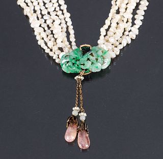 14K Multi-Strand Pearl Necklace