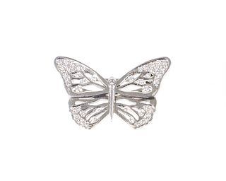 Platinum Diamond Butterfly Pin