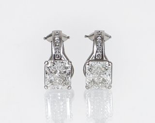Custom Platinum Diamond Earrings