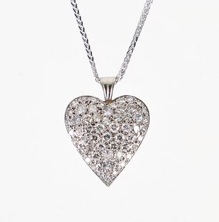 14K Diamond Pave Heart Pendant