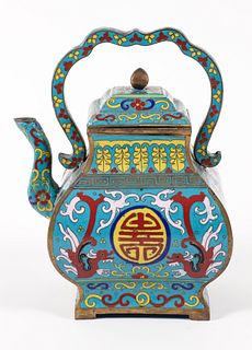 Chinese Cloisonne Enamel Teapot