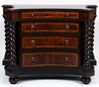 Maitland Smith reverse bow front 4 drawer Chest of drawers