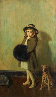 Howard Hildebrandt painting Nicola and Her Dog