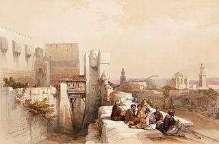 David Roberts Citadel of Jerusalem Hand Color Litho