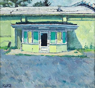 Kevin Kutz oil ptg. Architecture Near Bedford