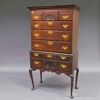 Queen Anne Carved Maple Flat-top High Chest