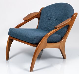 Adrian Pearsall Model 2249-C Walnut Lounge Chair