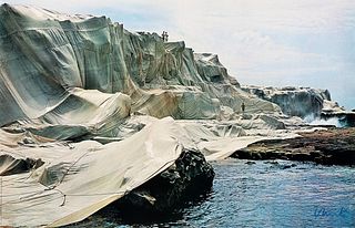 Christo signed photograph Wrapped Coastline Australia