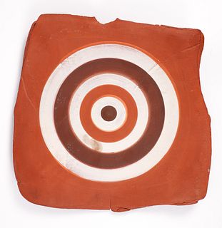 Ed Eberle Bullseye Painted Ceramic Plate 1982