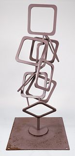 Aaronel deRoy Gruber painted steel sculpture Mitosis