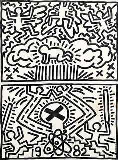 Keith Haring 1982 Nuclear Disarmament Poster