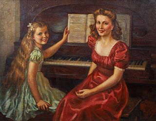 Vincent Nesbert At the Piano 1942 Oil on Canvas