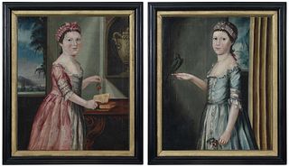 Pair of Portraits of Young Girls
