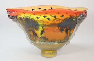 Chuck Boux Cameo Glass Vase