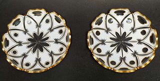 A Pair of 19th C. Bohemian Two Layers Glass Bowls