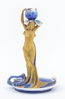 Ernst Wahliss Amphora Art Nouveau Candlestick