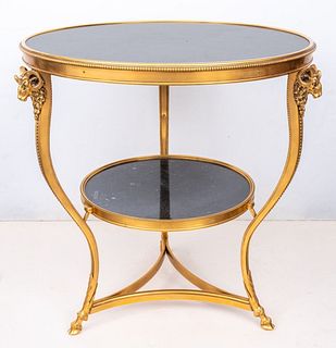 Louis XVI Style Ormolu Marble Gueridon Table