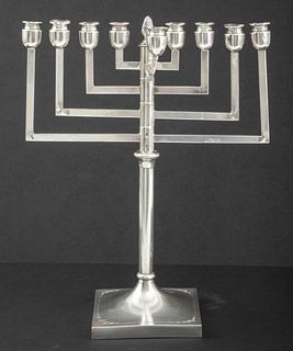 Art Deco Sterling Silver Judaica Menorah