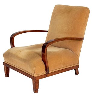 Art Deco Chair in Stained Fruitwood, 1940s
