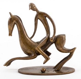 Hagenauer Art Deco Bronze Polo Player Sculpture