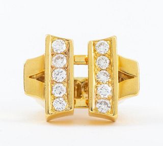 18K Yellow Gold & Diamond Ring
