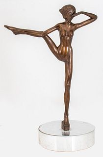Victor Salmones Girl Dancing Bronze Sculpture