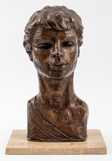 Victor Salmones Bronze Young Man Bust